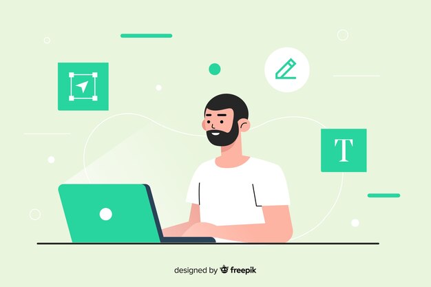 Concepto de proceso de diseño para página de inicio