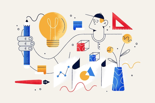 Concepto de proceso de diseño para página de inicio