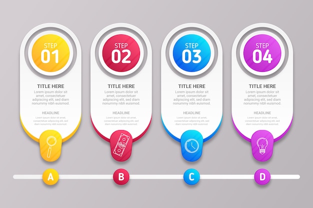 Concepto de proceso de infografía de pasos