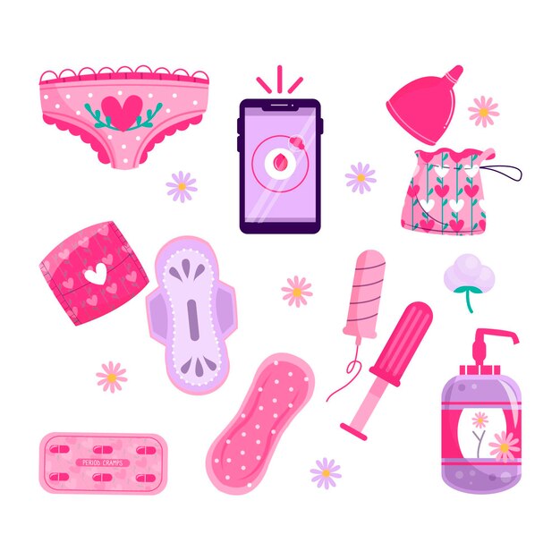 Concepto de productos de higiene femenina