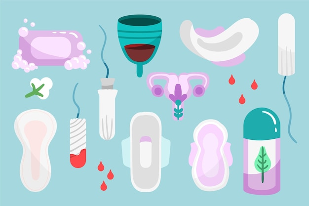 Concepto de productos de higiene femenina