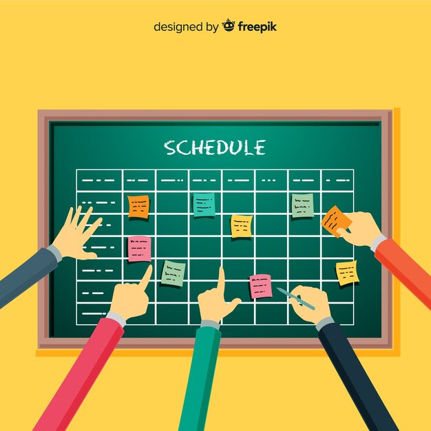 Concepto profesional de horario de planificación