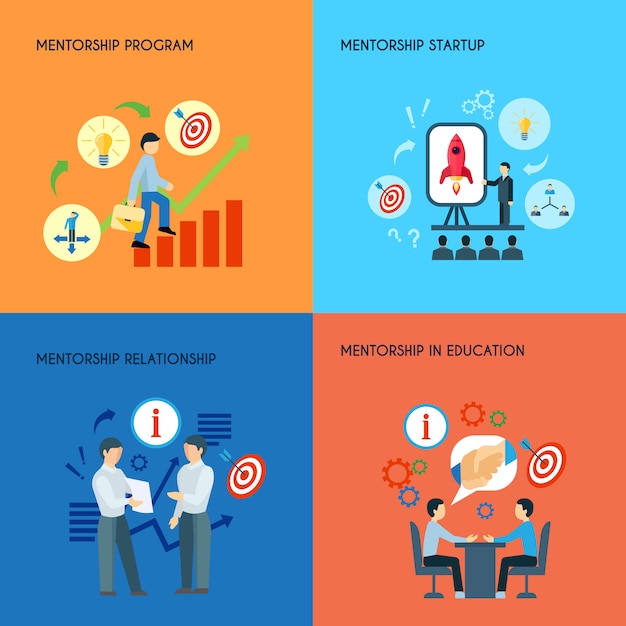 Concepto de programa de inicio de mentoría de relaciones públicas en educación