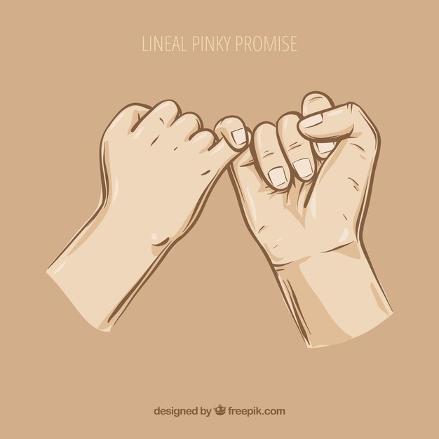 Concepto de promesa de meñiques dibujado a mano