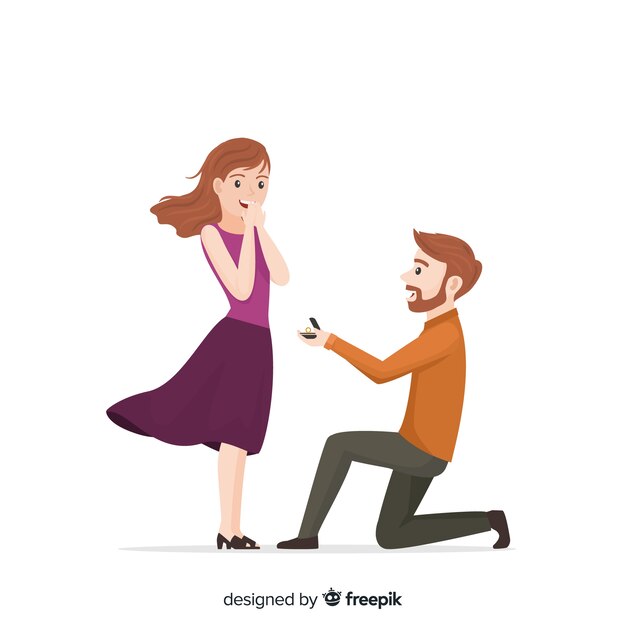 Concepto de propuesta de matrimonio y amor