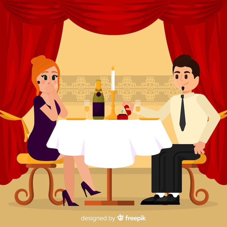 Vector gratuito concepto de propuesta de matrimonio y amor