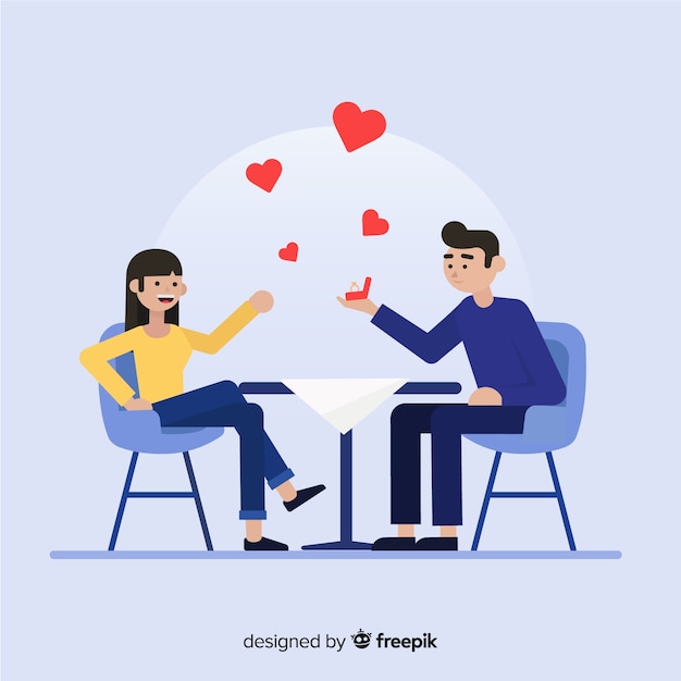 Vector gratuito concepto de propuesta de matrimonio