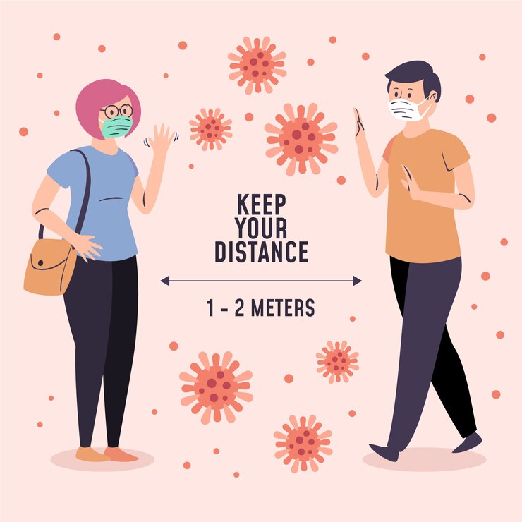 Vector gratuito concepto de protección de distanciamiento social