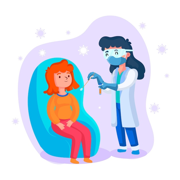Concepto de prueba de torunda nasal