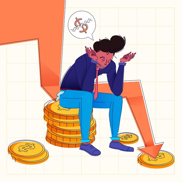 Concepto de quiebra de diseño plano