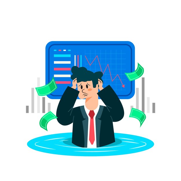 Concepto de quiebra con empresario