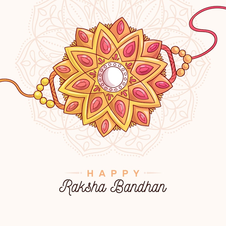 Vector gratuito concepto de raksha bandhan dibujado a mano