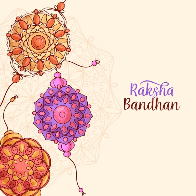 Concepto de raksha bandhan dibujado a mano