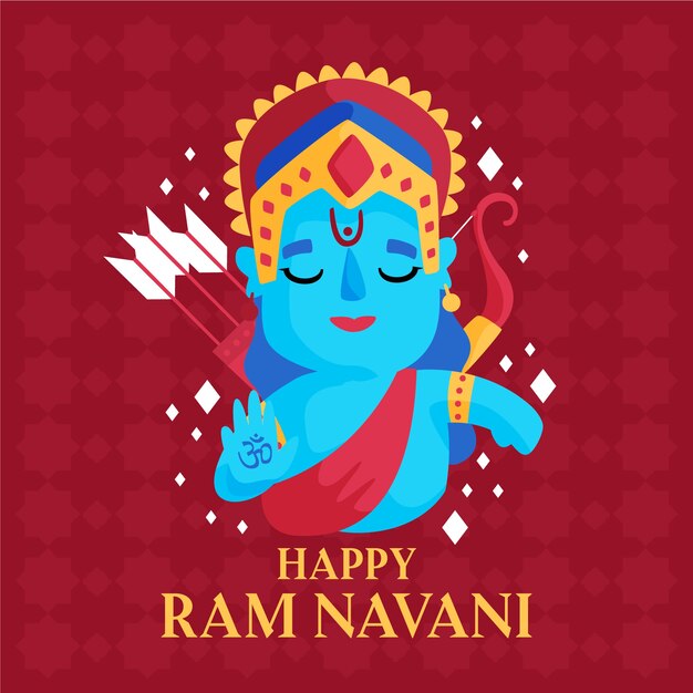 Concepto de ram navami dibujado a mano