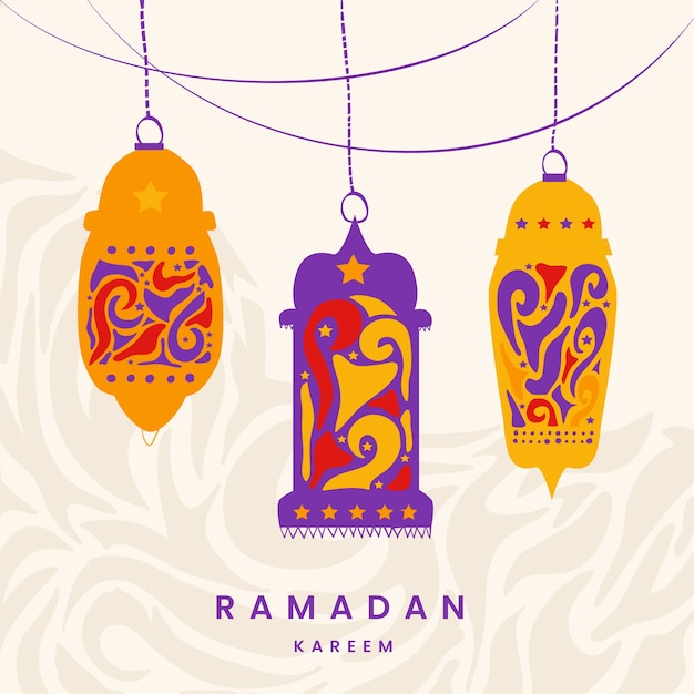 Concepto de ramadán dibujado a mano