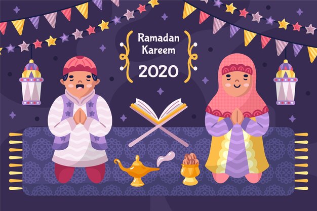 Concepto de Ramadán dibujado a mano