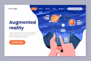 Vector gratuito concepto de realidad aumentada - página de destino