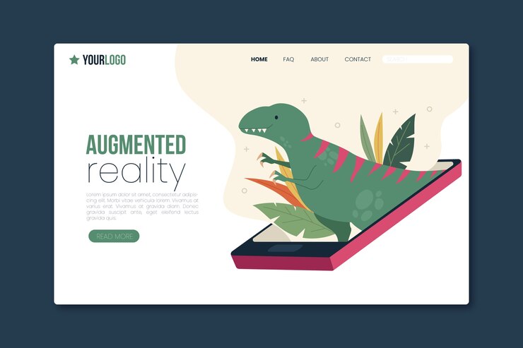 Vector gratuito concepto de realidad aumentada - página de destino