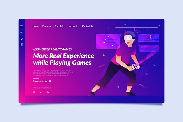 Concepto de realidad aumentada - página de destino