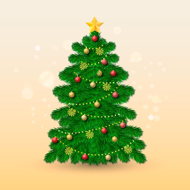 El concepto realista del árbol de Navidad