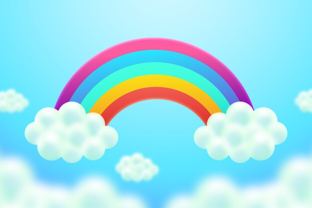 Concepto realista colorido arco iris