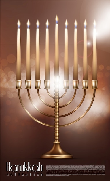Concepto realista de feliz Hanukkah