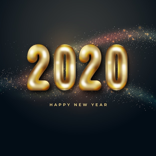 Vector gratuito concepto realista de globos de año nuevo 2020