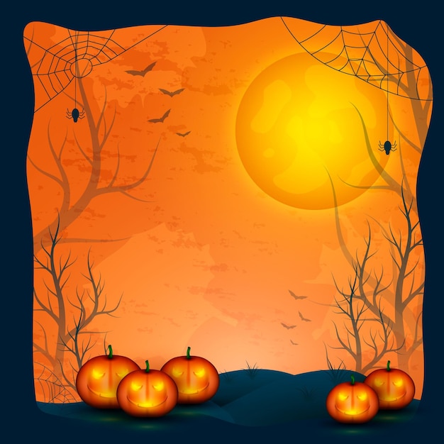 Vector gratuito concepto realista de marco de halloween