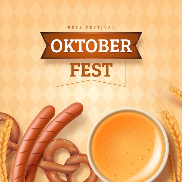 Vector gratuito concepto realista de oktoberfest