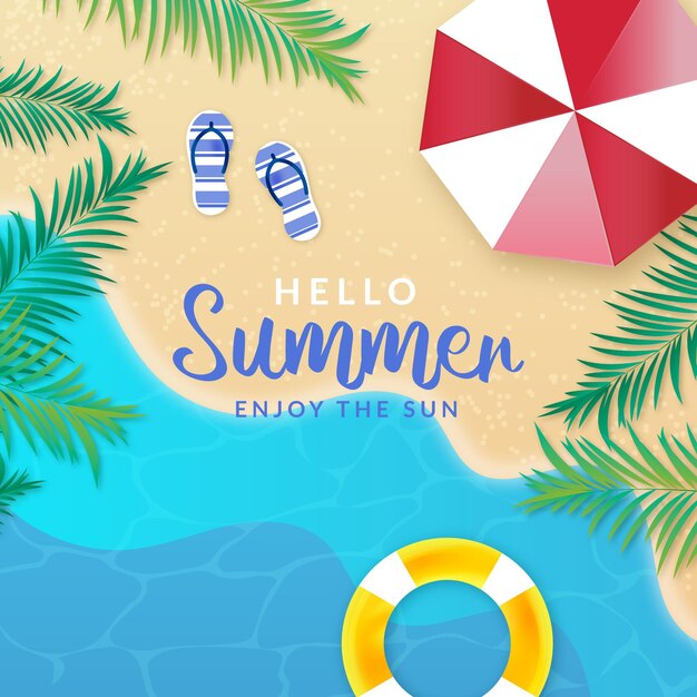 Concepto realista de verano hola