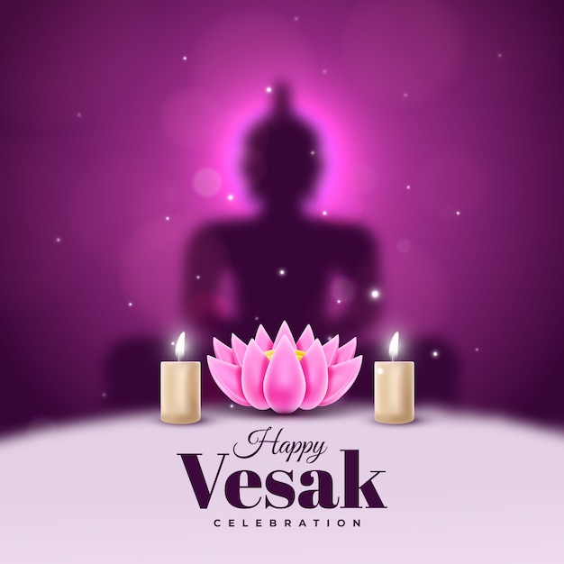 Concepto realista vesak feliz