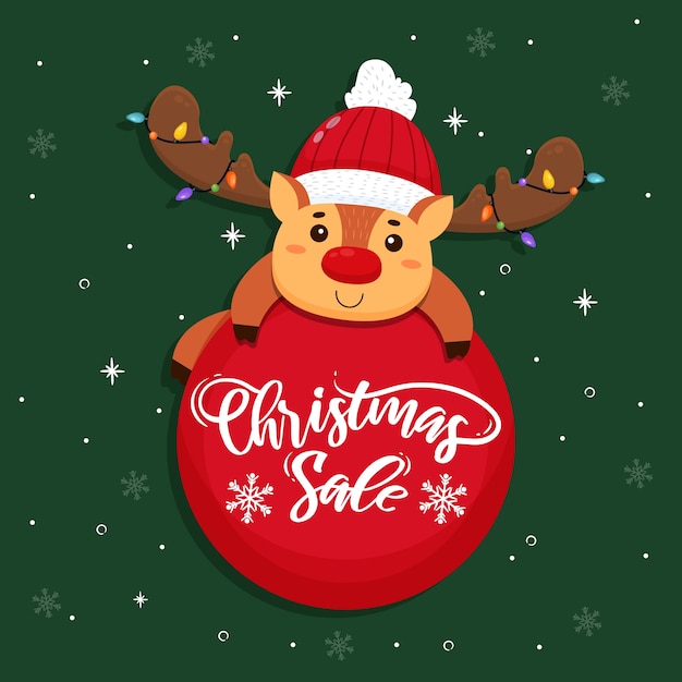 Concepto de rebajas de navidad dibujado a mano