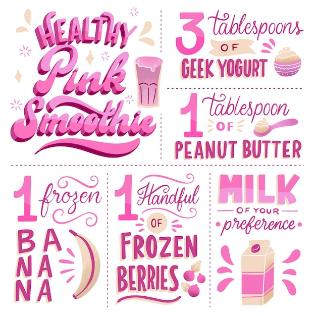 Concepto de receta de batido saludable