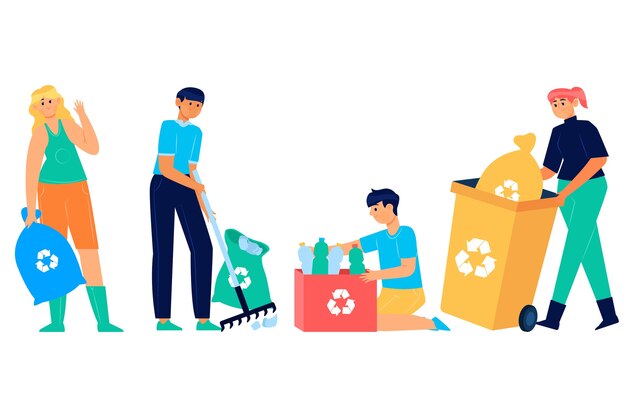 Concepto de reciclaje de personas