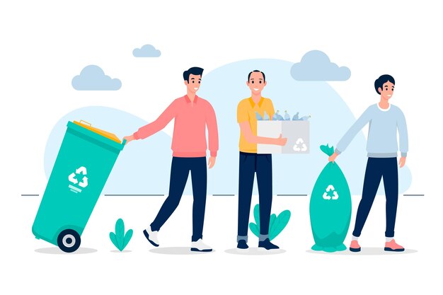 Concepto de reciclaje de personas