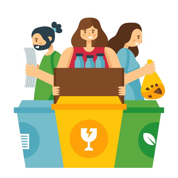 Concepto de reciclaje de personas