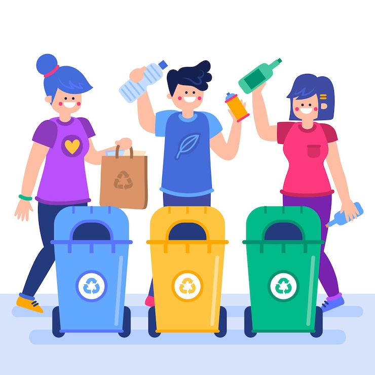 Vector gratuito concepto de reciclaje de personas