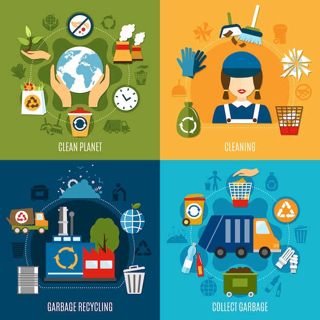 Concepto de recolección de basura