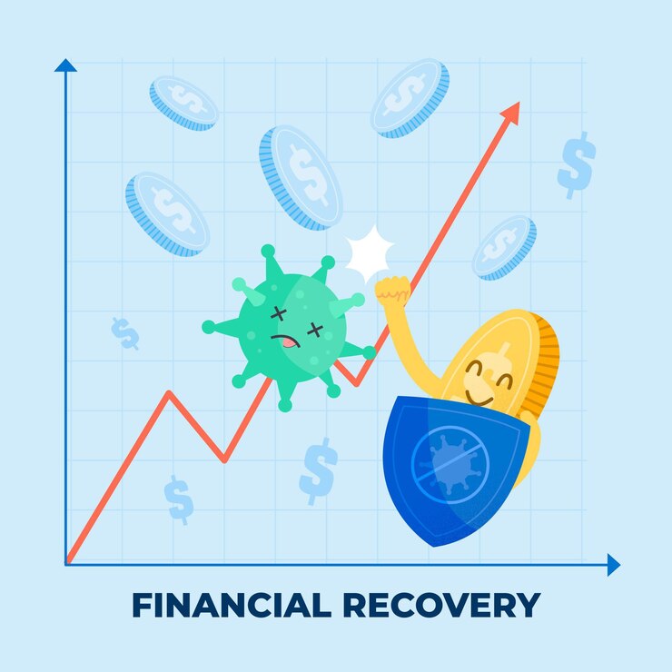 Vector gratuito concepto de recuperación financiera de coronavirus