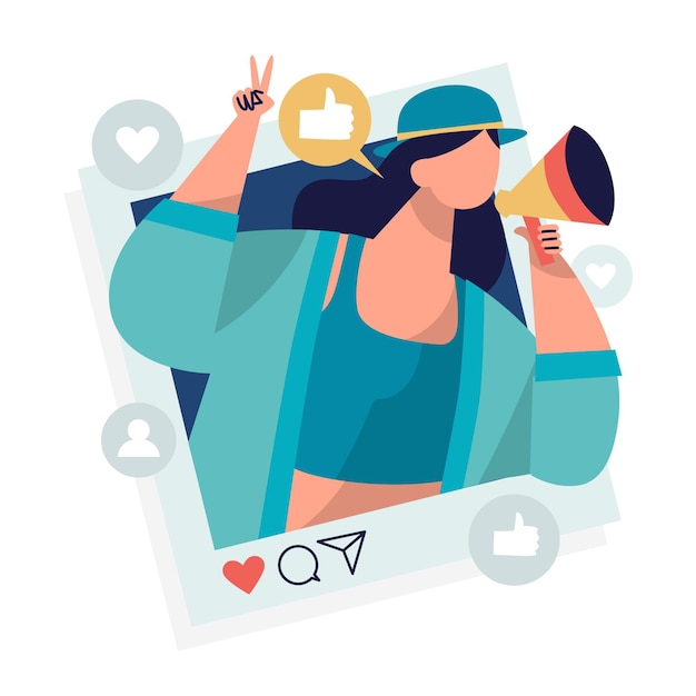 Vector gratuito concepto de redes sociales influyentes