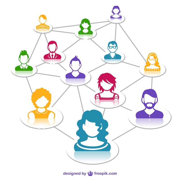 Concepto de redes sociales