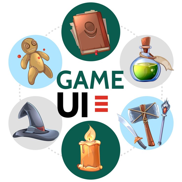 Vector gratuito concepto redondo de diseño de juegos móviles de dibujos animados