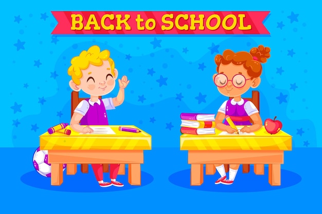 Concepto de regreso a la escuela para niños