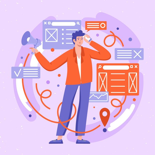 Concepto de relaciones públicas de diseño plano orgánico
