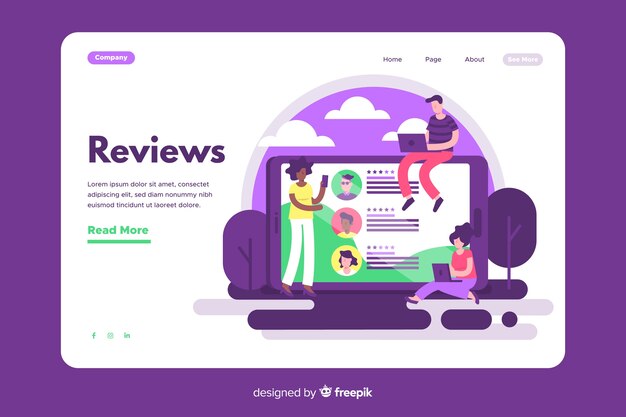 Concepto de reseñas para landing page