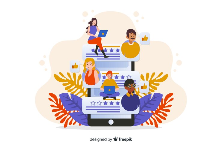 Vector gratuito concepto de reseñas para landing page