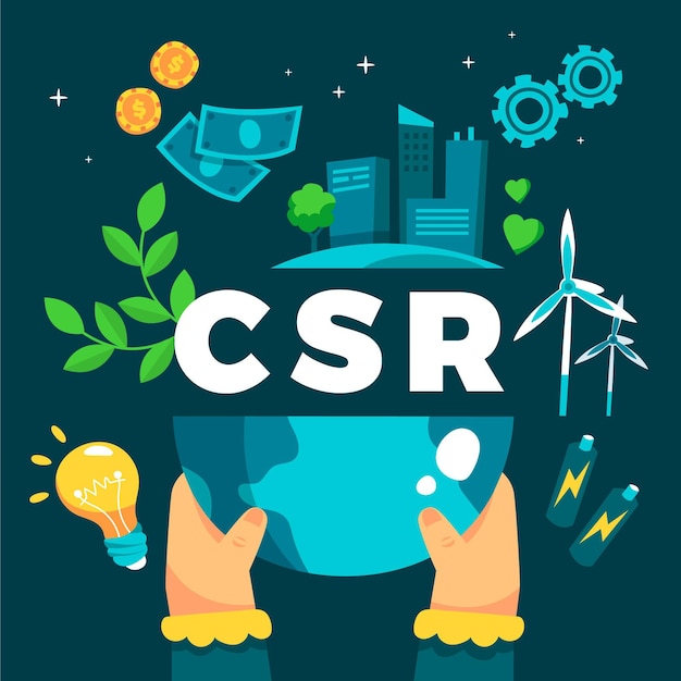 Concepto de responsabilidad social corporativa dibujado a mano ilustrado