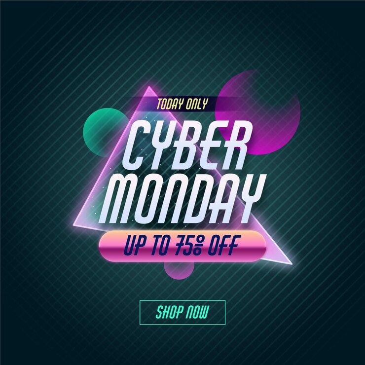 Vector gratuito concepto retro futurista cyber monday
