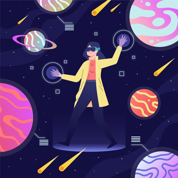 Concepto de ritmo de auriculares de realidad virtual