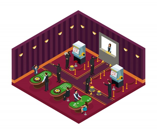 Concepto de robo de casino isométrico